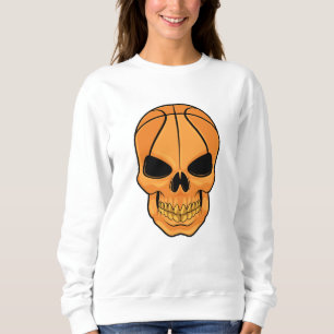 Skull med basketbollhuvud t shirt