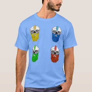 Skull med Beard Rainbow Sticker Pack T Shirt