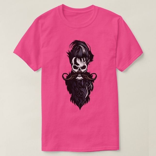 Skull med Beard Sticker T Shirt (Design framsida)