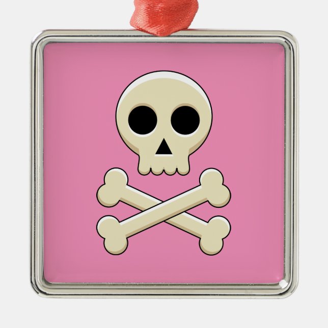 Skull med ben julgransprydnad metall (Framsidan)