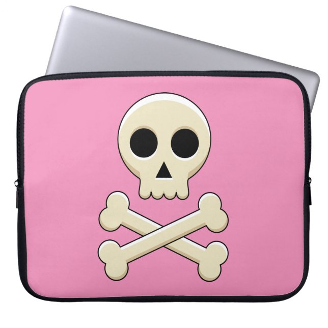 Skull med ben laptop fodral (Framsidan)