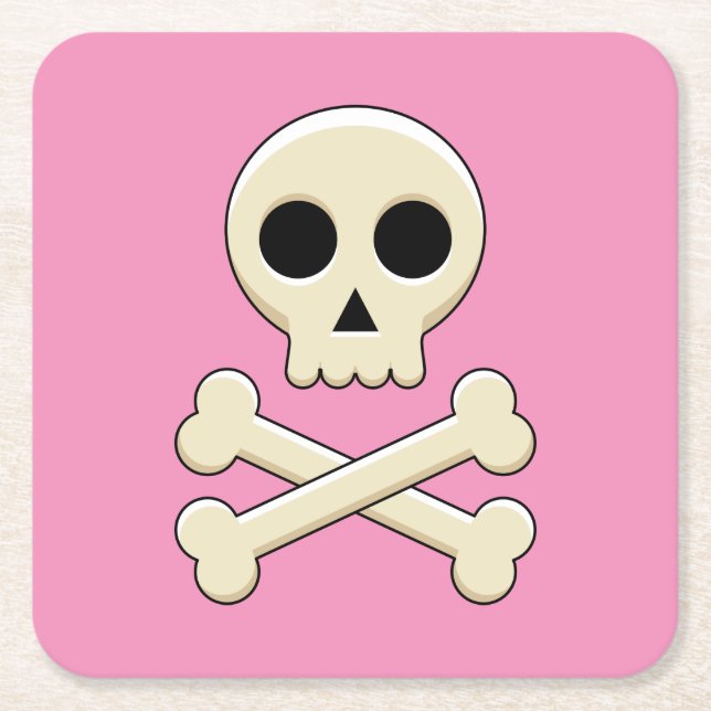 Skull med ben underlägg papper kvadrat (Framsidan)