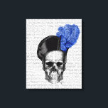 Skull med blå hatt canvastryck<br><div class="desc">Mode och</div>