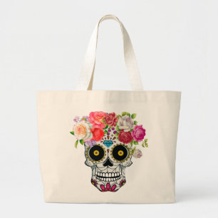 Skull med Blommigt Jumbo Tygkasse