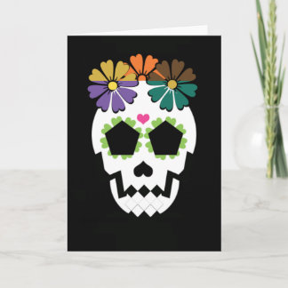 Skull med blommor kort