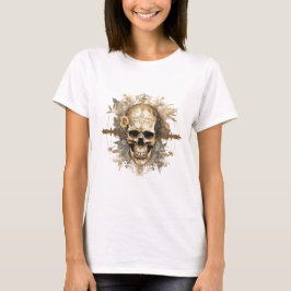 Skull med blommor t shirt