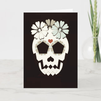 Skull med blomsterfiskekort (Sepia) Kort