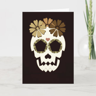 Skull med blomsterfiskekort (Sepia) Kort