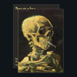 Skull med brinnande cigarett av Van Gogh Halloween Inbjudningar<br><div class="desc">Gör det enkelt att anpassa inbjudan till Halloween fest, lägg till bara din information!! Skull med Burning Cigarette av Vincent van Gogh är en vintage bra konst post impressionism fortfarande livmålning. En porträtt av humant skelettrökning. Underbar använda för antirökprodukter. Rökning av dödor på 1 000-talet varje år hjälper någon att...</div>