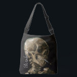 Skull med brinnande cigarett Van Gogh Goth Artwork Axelväska<br><div class="desc">Vincent van Gogh (holländska, 1853-1890) Skull på en Skeleton med Burning Cigarette, 1885-86, Oil on canvas Unframed: 32 cm × 24, 5 cm (13 x 9, 6 tum) Tidigt arbete av Vincent van Gogh. Denna lilla målning är en del av den permanenta samlingen av Van Gogh-museet i Amsterdam. Det var...</div>
