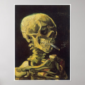 Skull med brinnande cigarett, Van Gogh Poster