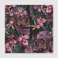 Skull med broderade skinn: Gothic Orchid Mönster