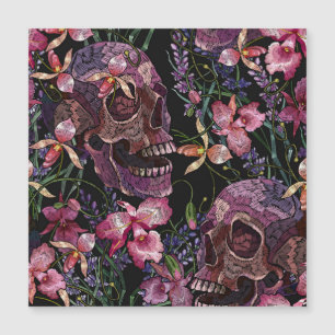 Skull med broderade skinn: Gothic Orchid Mönster