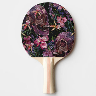 Skull med broderade skinn: Gothic Orchid Mönster Pingisracket