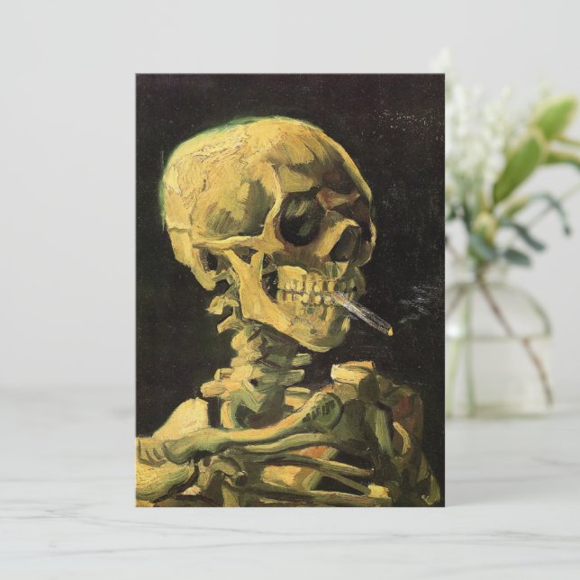 Skull med Burning Cigarette av Vincent van Gogh (Stående Fram)