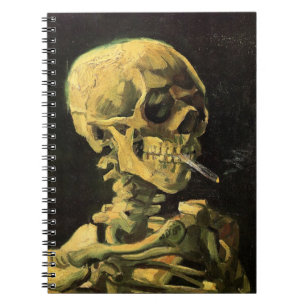 Skull med Burning Cigarette av Vincent van Gogh Anteckningsbok Med Spiral