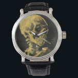 Skull med Burning Cigarette av Vincent van Gogh Armbandsur<br><div class="desc">Skull med Burning Cigarette av Vincent van Gogh är en vintage bra konst post impressionism fortfarande livmålning. En porträtt av humant skelettrökning. Underbar använda för antirökprodukter. Rökning av dödor på 1 000-talet varje år hjälper någon att sluta röka idag. Underbar image för Halloween eller Día de los Muertos, Day of...</div>