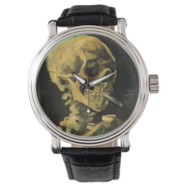 Skull med Burning Cigarette av Vincent van Gogh Armbandsur (Framsida)