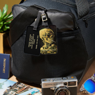 Skull med Burning Cigarette av Vincent van Gogh Bagagebricka
