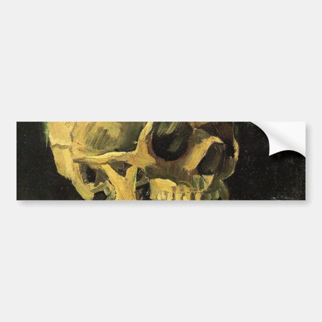 Skull med Burning Cigarette av Vincent van Gogh Bildekal (Framsidan)