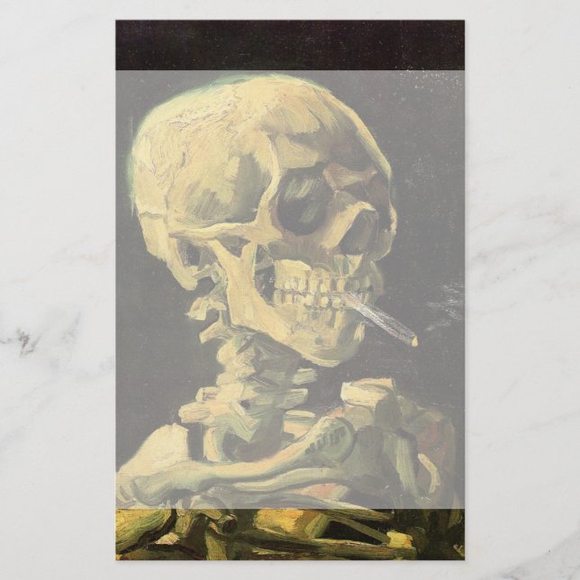 Skull med Burning Cigarette av Vincent van Gogh Brevpapper (Framsida)