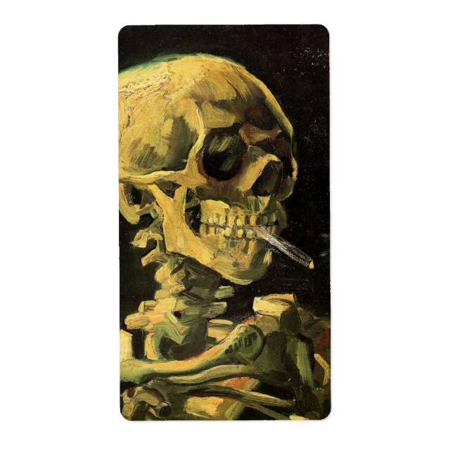Skull med Burning Cigarette av Vincent van Gogh Fraktsedel (Framsidan)