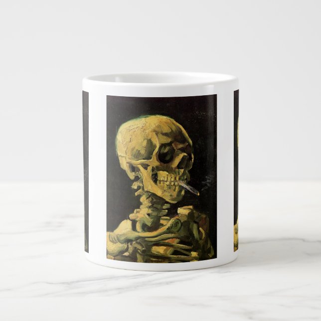 Skull med Burning Cigarette av Vincent van Gogh Jumbo Mugg (Framsidan)