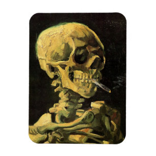 Skull med Burning Cigarette av Vincent van Gogh Magnet