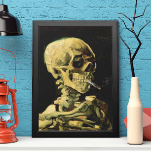 Skull med Burning Cigarette av Vincent van Gogh Poster