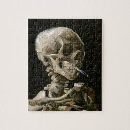 Skull med Burning Cigarette av Vincent van Gogh Pussel