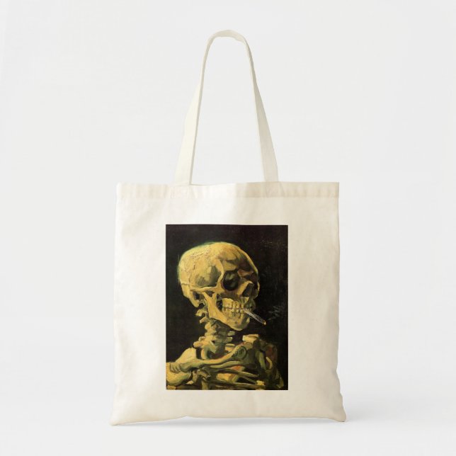 Skull med Burning Cigarette av Vincent van Gogh Tygkasse (Framsidan)