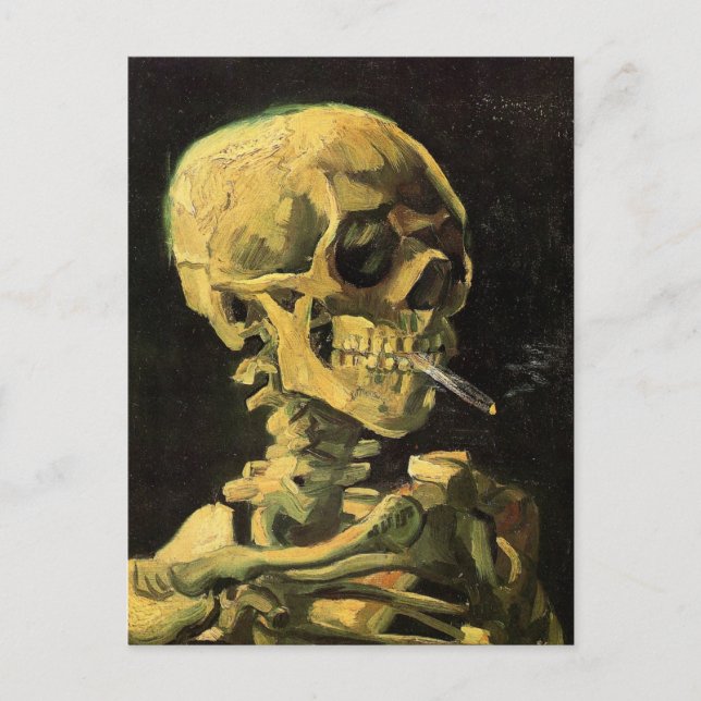 Skull med Burning Cigarette av Vincent van Gogh Vykort (Framsida)