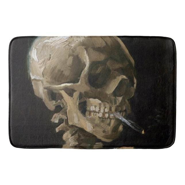 Skull med Burning Cigarette Vincent van Gogh Art Badrumsmatta (Framsidan)