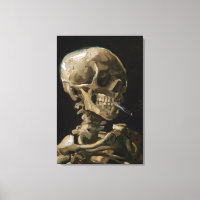 Skull med Burning Cigarette Vincent van Gogh Art