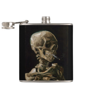 Skull med Burning Cigarette Vincent van Gogh Art Fickplunta