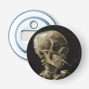 Skull med Burning Cigarette Vincent van Gogh Art Flasköppnare