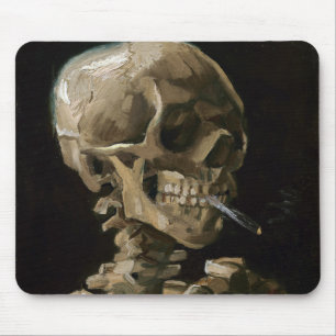 Skull med Burning Cigarette Vincent van Gogh Art Musmatta