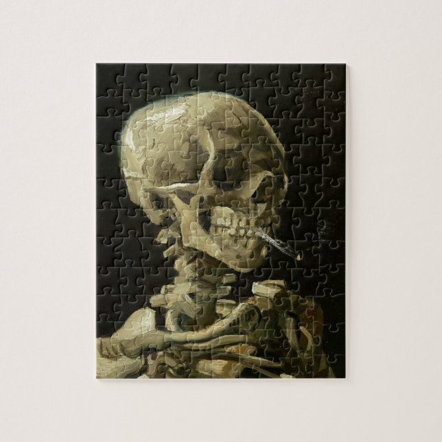 Skull med Cigarett av Van Gogh-målning Art Pussel (Vertikal)