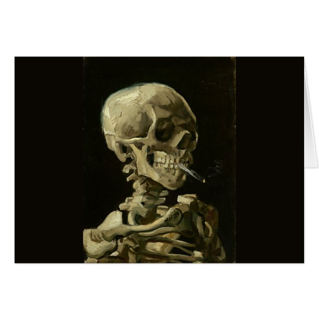 Skull med Cigarette av Van Gogh Hälsningskort (Framsidan Horizontal)