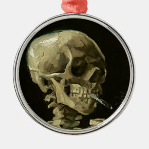 Skull med Cigarette av Van Gogh Julgransprydnad Metall
