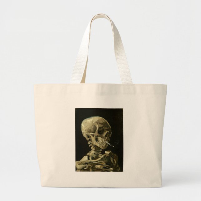 Skull med Cigarette av Van Gogh Jumbo Tygkasse (Framsidan)