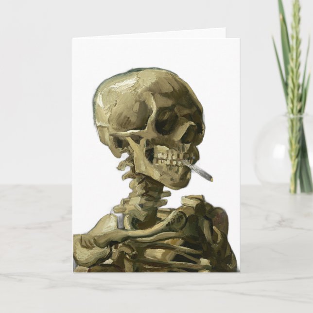 Skull med Cigarette av Van Gogh Kort (Framsida)