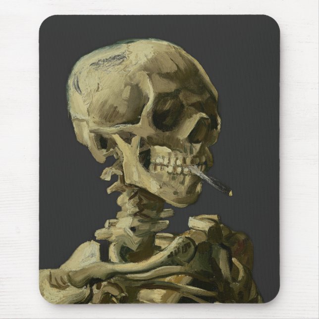 Skull med Cigarette av Van Gogh Musmatta (Framsidan)