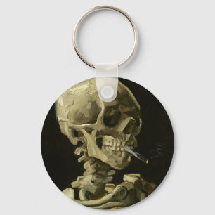 Skull med Cigarette av Van Gogh Nyckelring
