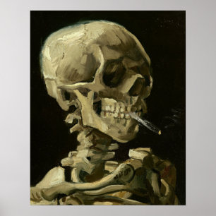 Skull med Cigarette av Van Gogh Poster