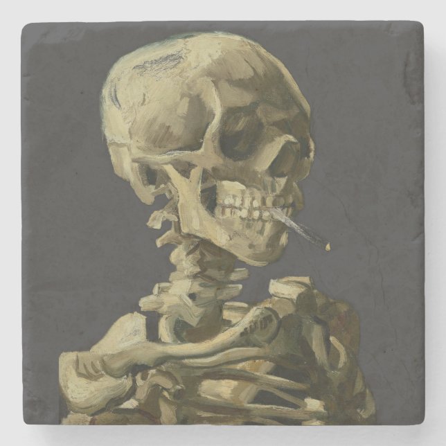 Skull med Cigarette av Van Gogh Stenunderlägg (Framsidan)