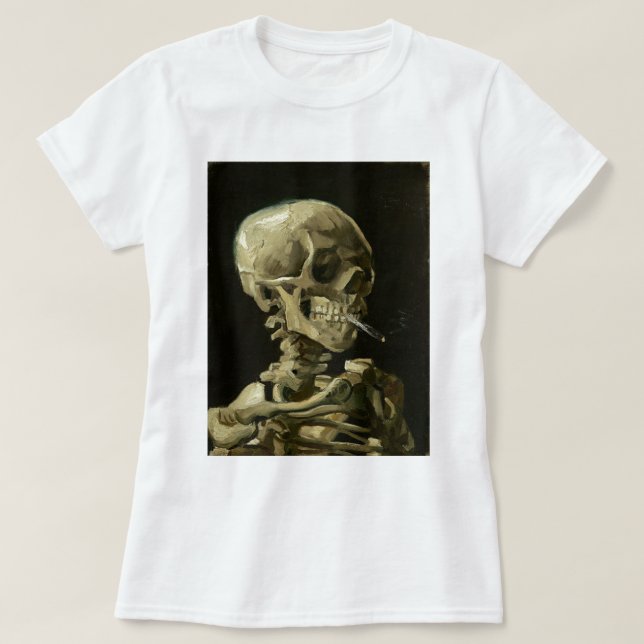 Skull med Cigarette av Van Gogh Tee (Design framsida)
