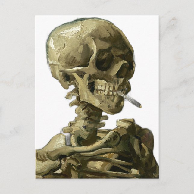 Skull med Cigarette av Van Gogh Vykort (Framsida)