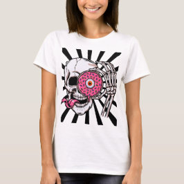 Skull med Donut Öga T Shirt