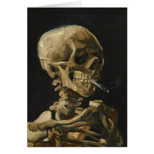 Skull med en brännande cigarett av Vincent Van Gog Hälsningskort